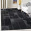 Studio Geometric Handwoven Leather Rug with Felt-1235644753