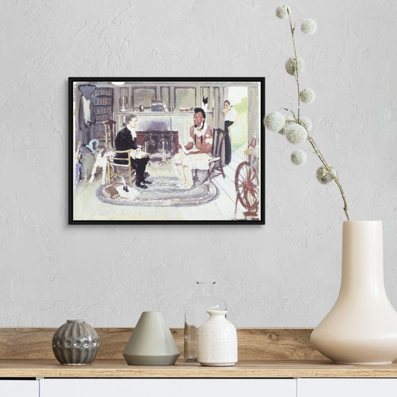 «John Sargent & Chief Konkapot», art mural sur toile, H 14 po x l 18 po x P 1,75 po, Cadre flottant noir