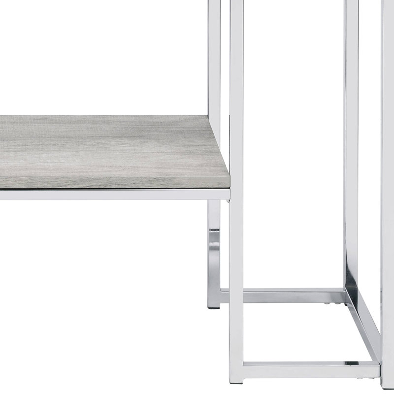 Console rectangulaire avec design contemporain, finition chêne et base traîneau, profondeur de 16 pouces, hauteur 30, cadre de salon moderne, l 47 po x P 16 po, pour l'espace principal, tablette ouverte