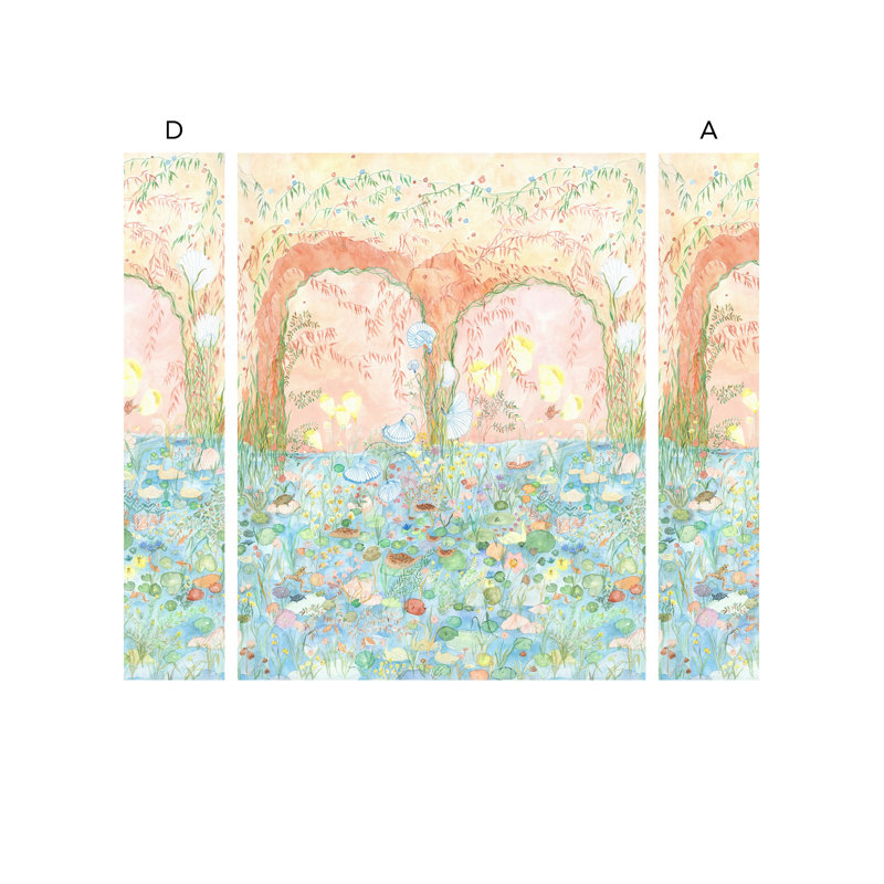 Lily Pond Mural | Sunrise / Pre-pasted / Mural - 96" x 124"