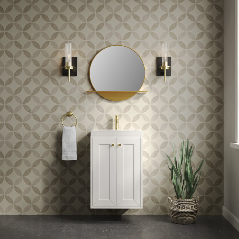 Chianti 20'' W Single Vanity, Radiant Gold, Glossy White