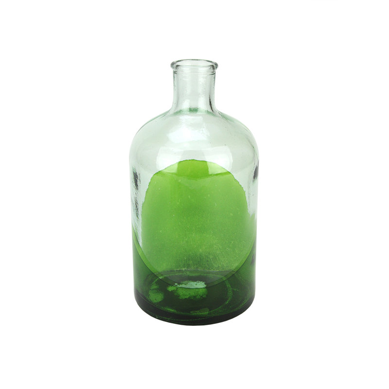 Vase en verre transparent 8,75 ", Vert / Transparent