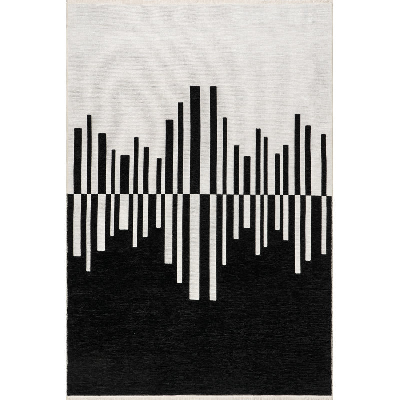 Olea Abstract Machine Washable Area Rug, Rectangle 4' x 6'
