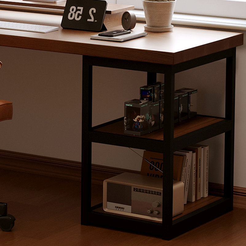 Bureau d'écriture en bois massif de couleur noyer foncé, H 61,02 po x l 78,74 po x P 47,24 po, Retour à gauche