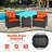 3 Pcs Patio Rattan Furniture Set Cushioned Conversation Set Sofa-865104896
