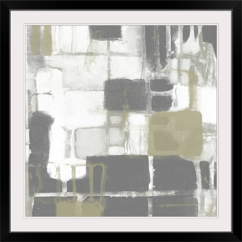 « ii » jennifer grolier, reproduction d’art Neutral Quadrants, H 32 po x l 32 po x P 1 po, Cadre noir