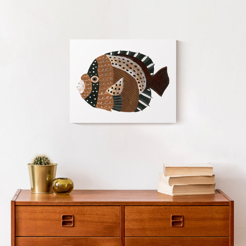 " Neutral Fish ", 11" H x 14" W x 1.25" D, No Frame