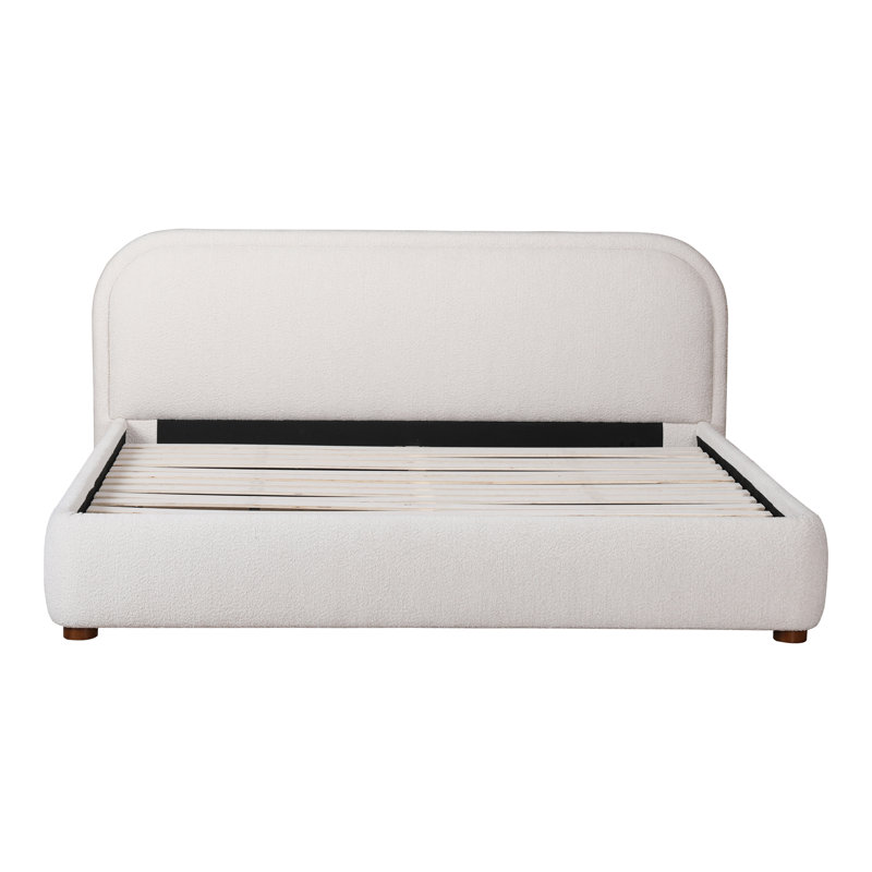 Shonda Upholstered Low Profile Platform Bed, Oatmeal, King