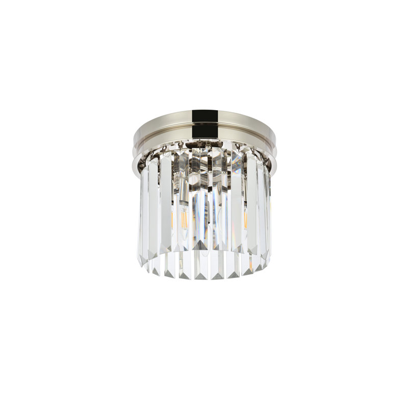 Yazmin Flush Mount, Clear, Polished Nickel