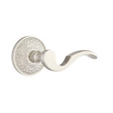 Cortina Wave/Drop Privacy (Bed & Bath) Door Lever with Round Rosette