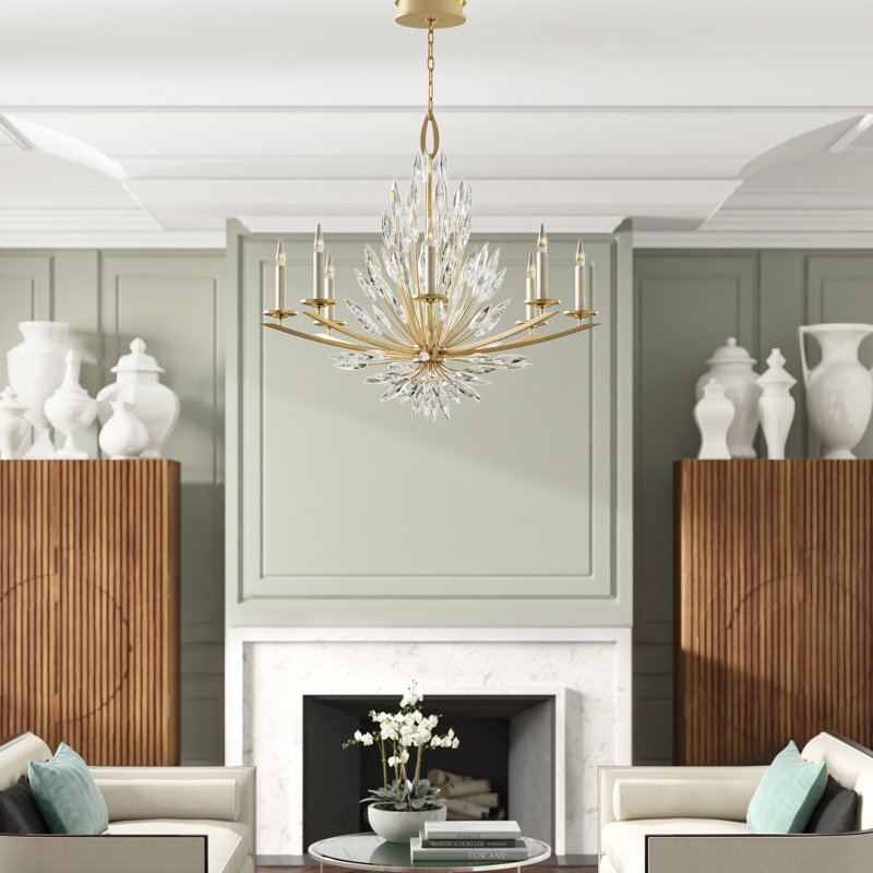 Lily Buds 8 - Light Chandelier, Gold