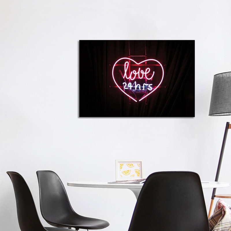 Love Neon Sign 1 Piece Wrapped Canvas Wall Art, 101.6 cm H x 66.04 cm W x 3.175 cm D