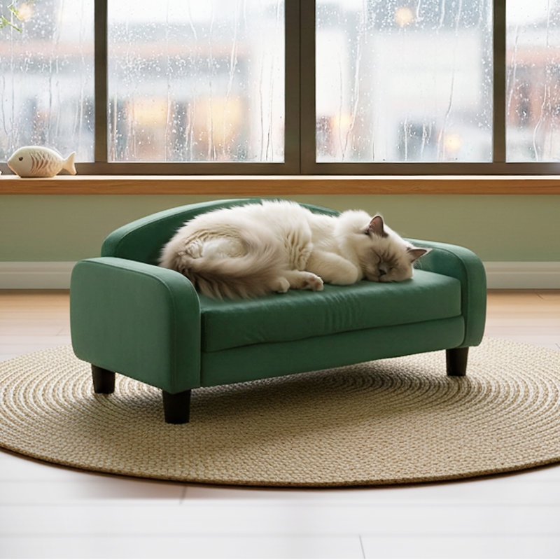 Hymel Polyester Pet Bed, Teal Green, Small (31.5" W x 19.5" D x 15.5" H)