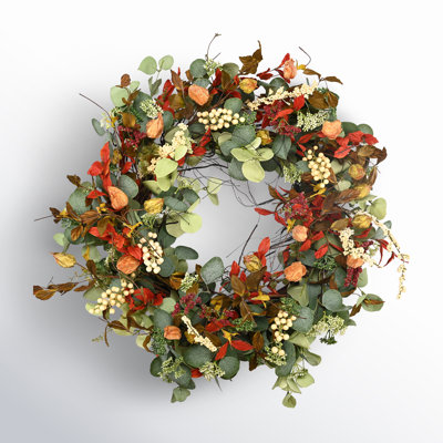 Handcrafted Faux Eucalyptus, Berry 26'' Wreath