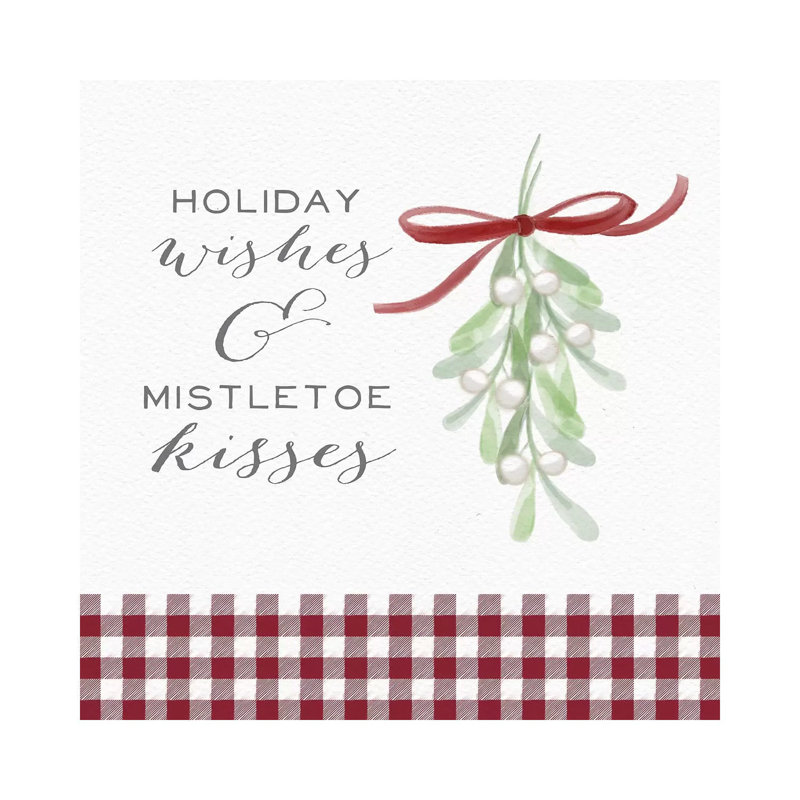 Cozy Christmas Gingham II by Hartworks - Wrapped Canvas Print, 45.72 cm H x 45.72 cm W x 1.91 cm D