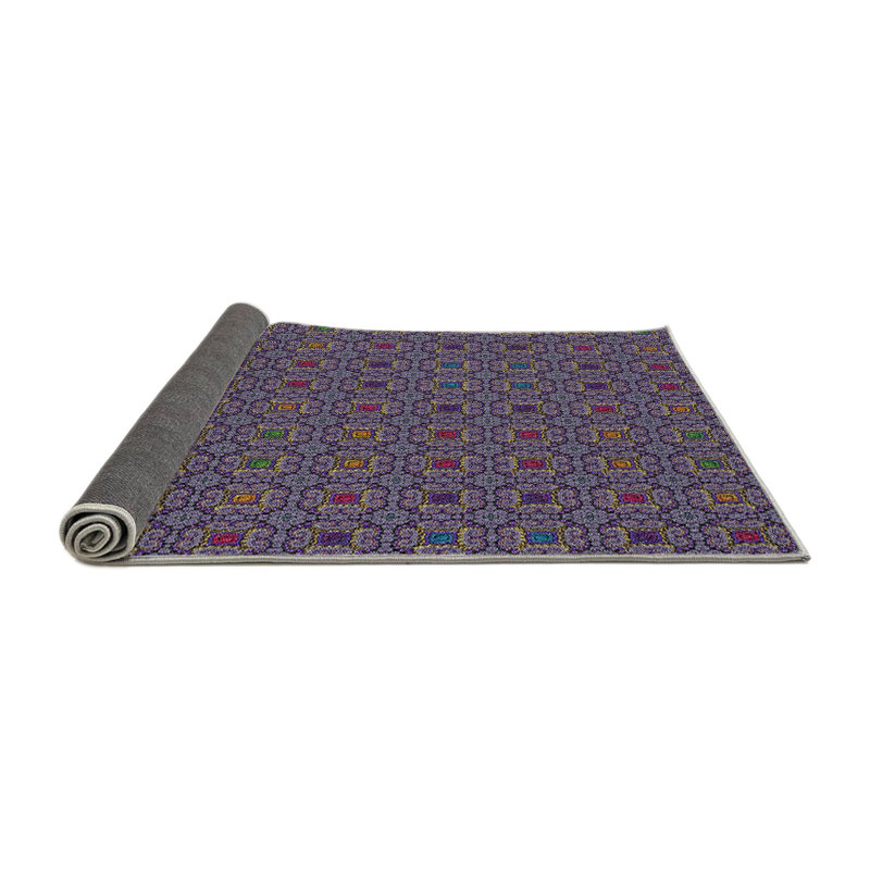 Tapis décoratif mauve géométrique, Rond 5 pi