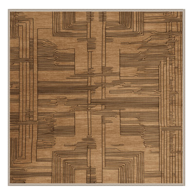 Machine Washable Art Deco Brown Area Rug
