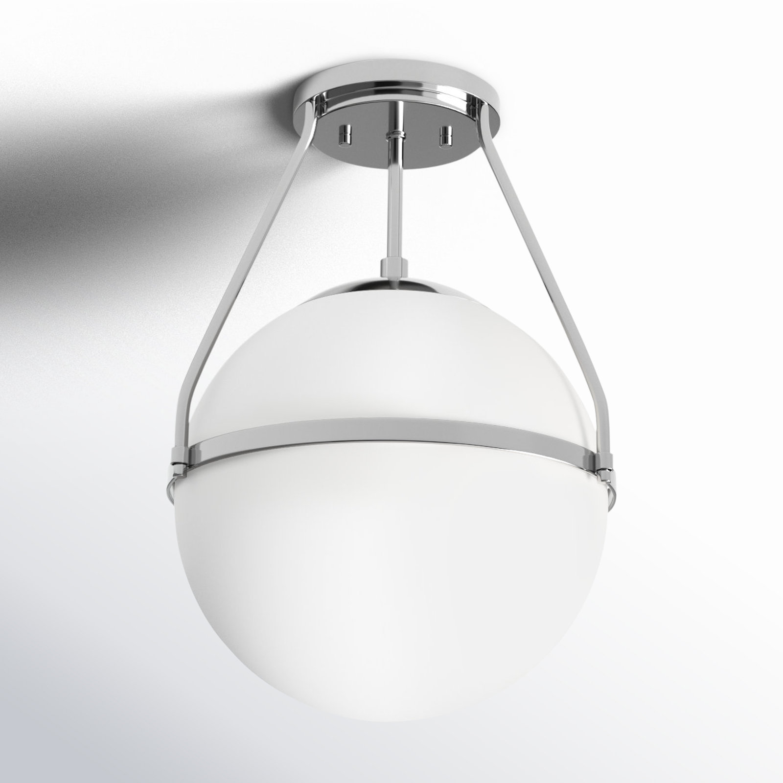 Amirah Single Light Semi Flush Mount, Chrome