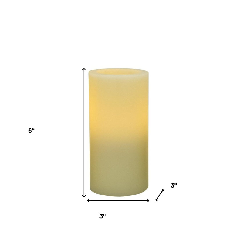 Bougie colonne sans flamme 6 po ivoire