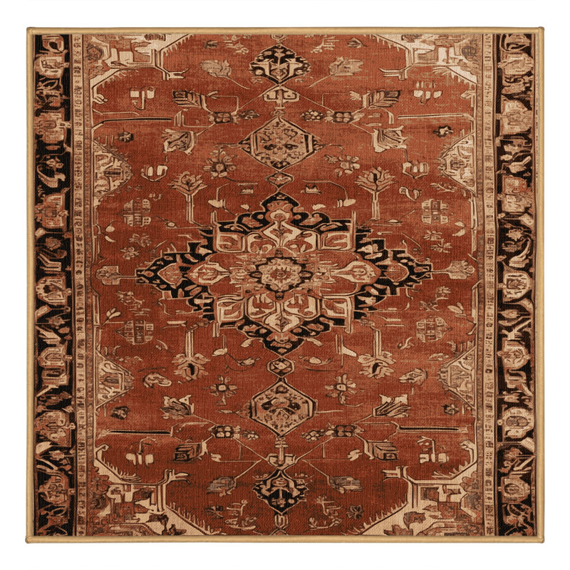 Tapis brun lavable à la machine, Carré 6 pi