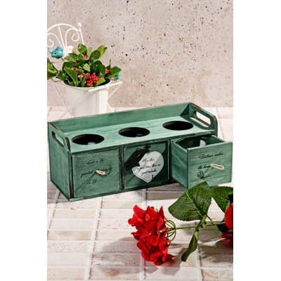 Support en bois 13,4 po avec bougie incluse