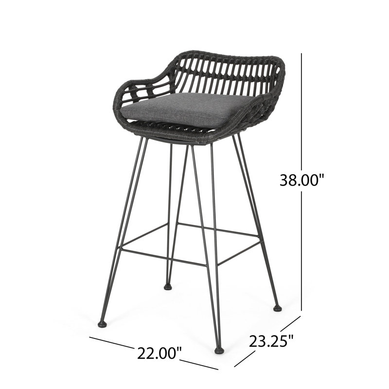 2 tabourets de bar élégants avec sièges et coussins d'eau - coussins gris