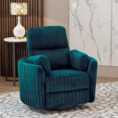 Fauteuil inclinable électrique inclinable avec accoudoirs courbés et rembourrés avec coussin décoratif