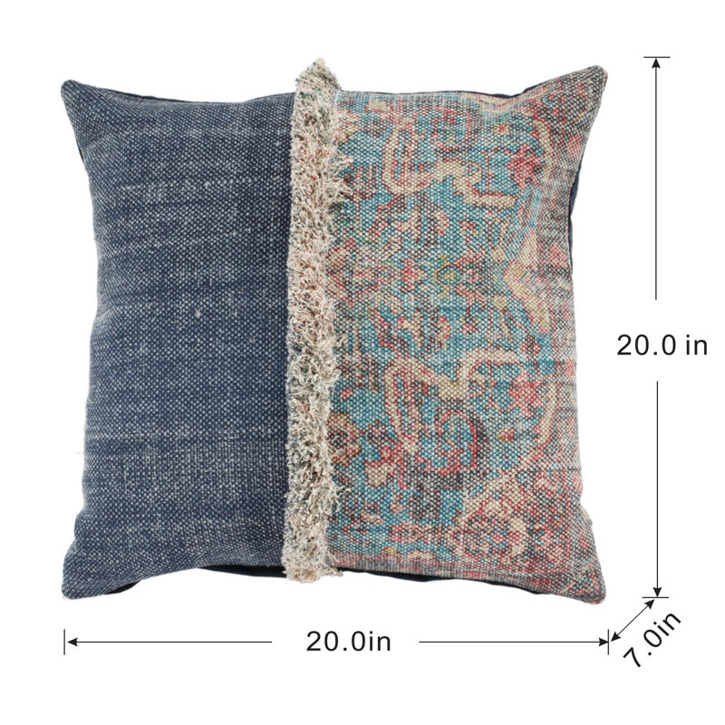 Ruffled Cotton Reversible Throw Pillow