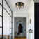 Alixandra 2-Light Flush Mount Glass Ceiling Light with Metal Frame