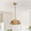 Luminaire suspendu simple en vitrail avec finition bronze antique