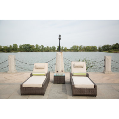 Sun Lounger Set with Cushions with Table by Direct Wicker