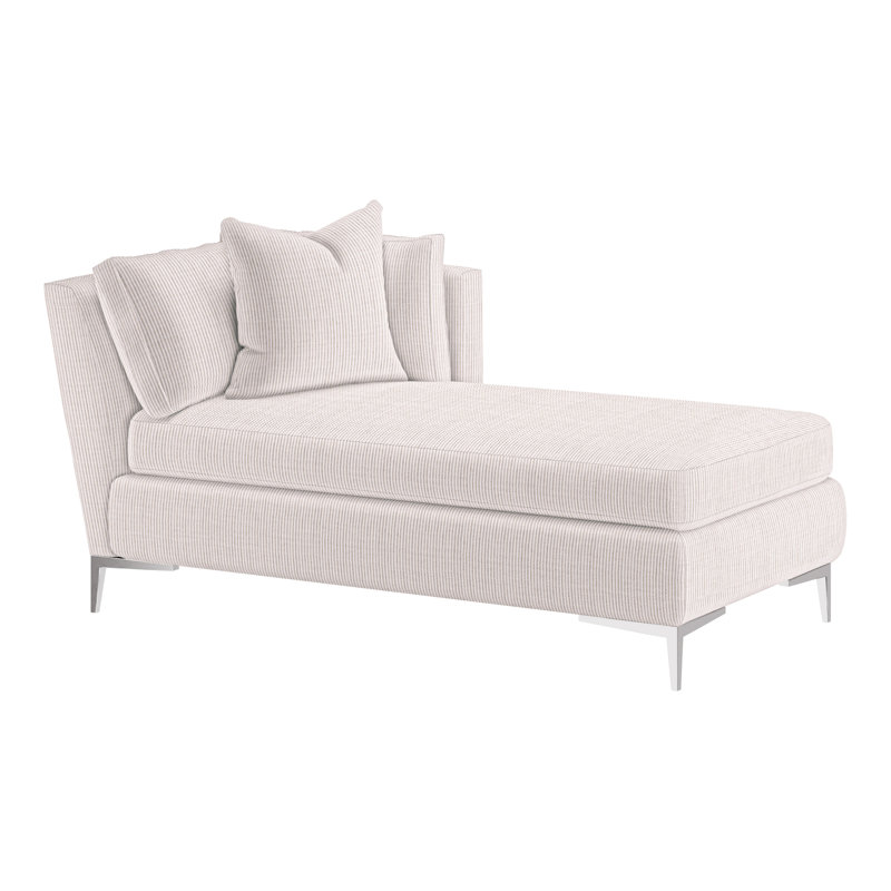 Aiden Chaise Lounge, Right Hand Facing, Polished Stainless, Perigold Ishi Chai