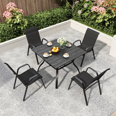 ENSEMBLE DE 4, CHAISE DE PORTE, JARDIN