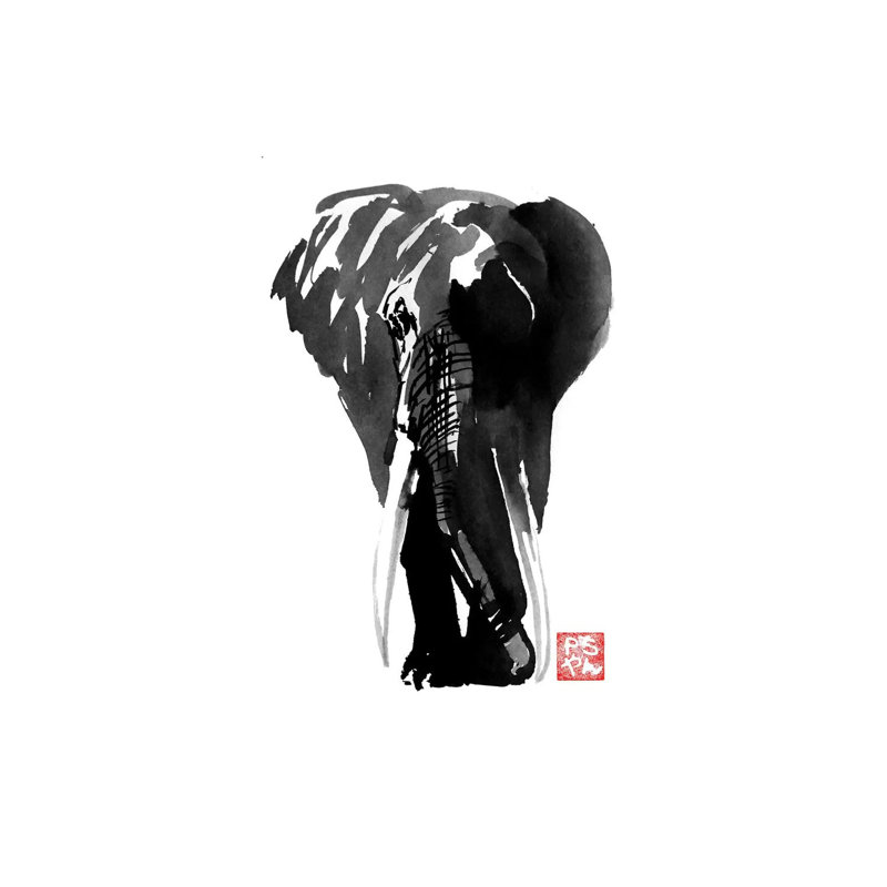 Elephant by Péchane - Print on Canvas, Wrapped Canvas, 30.48 cm H x 45.72 cm W
