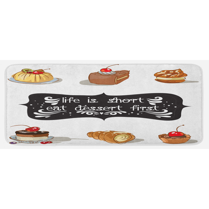 Tapis de cuisine «Eat Dessert First»