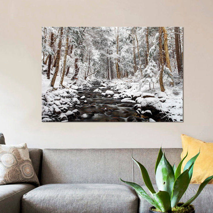 «Stream in Winter, Nova Scot, Canada - Horizontal» par Scott Leslie - reproduction de photo sur toile tendue, Toile tendue
