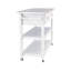 Chariot de cuisine en acier inoxydable avec plateau en blanc - 2 tiroirs pour un chariot d'organisation culinaire pratique, deux rangements pour appareils électroménagers