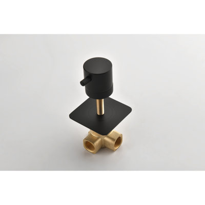 Adjustable Master Shower Volume Control - Brass Body, 3.46 In Width & Depth, 2.21 Height, 4.27 Lb, Corrosion Protected, Rust-, Install Easily Controller 3/4" Cast Metal Valve, Handle, Matt Black, ,