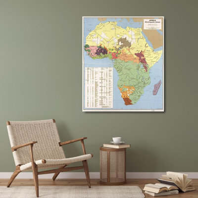 Red Barrel Studio® Vintage Maps Gallery Wrapped Canvas Art Titled: Ethnolinguisitic Map of Africa 62346