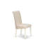 Cet ensemble de salle à manger 5 pièces comprend une table de salle à manger rectangulaire avec Dropleaf et 4 chaises Parson rembourrées en lin crème, blanc lin-1097663601-1097663566-1097663564