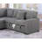 Modern Style Soft Textured 3Pc Convertible Sectional Reversible Storage Pull Out Bed USB Port Smoke Finish Primary Living Room Pillow Included-488598053