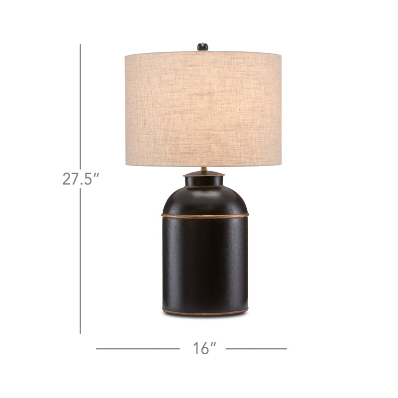 London Table Lamp, Natural, Black/Gold