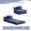 Canapé à compression, canapé-lit à plancher convertible à structure fixe, canapé modulaire à assise simple sans os, sans assemblage requis, tissu chenille, pour chambre à coucher de salon, bleu foncé-155276139