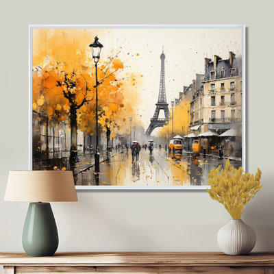 Yellow And Grey Parisian Street Art - Paris Wall Art