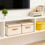 Boîte de rangement 3 pièces avec couvercle Boîte de rangement pliable avec couvercle et poignées en cuir de polyuréthane-930948227