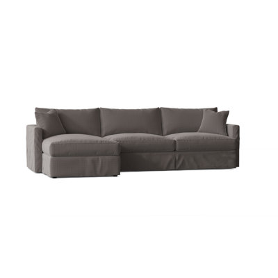 Canapé et méridienne de 307 cm de largeur avec coussins en coton et duvet Hartig