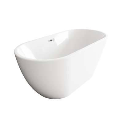 59 Inch Bathtub in Glossy White with Trim