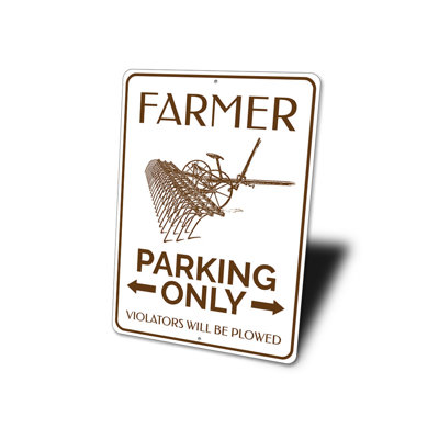 Plaque en aluminium Plow Farmer