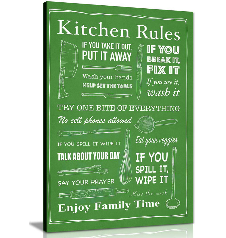 Kitchen Rules - Wrapped Canvas Print, 76cm H x 51cm W