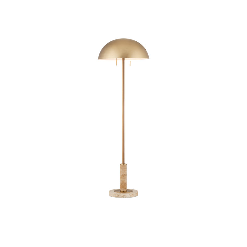 Miles 58.5'' Brass/Natural Stone Novelty Floor Lamp
